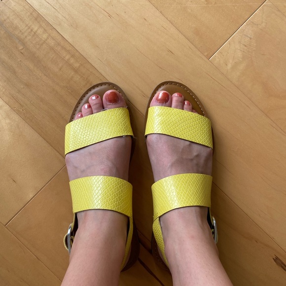 Yellow Franco Sarto Leather Sandals - Picture 2 of 7